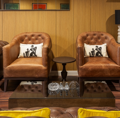 Private lounge leather seating
